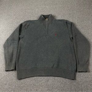 Vintage Polo by Ralph Lauren 100% Cotton Grey Quarter Zip Sweater Men’s Sz S-Med